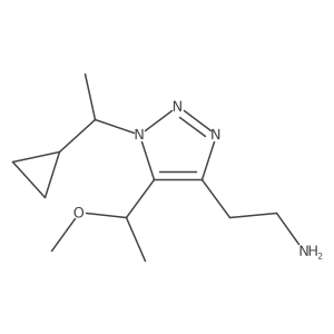 2-[1-(1-cyclopropylethyl)-5-(1-methoxyethyl)-1H-1,2,3-triazol-4-yl]ethan-1-amine结构式