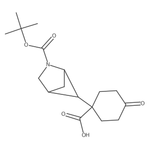 1-[(1S,4R)-2-[(tert-butoxy)carbonyl]-2-azabicyclo[2.1.1]hexan-5-yl]-4-oxocyclohexane-1-carboxylic acid结构式