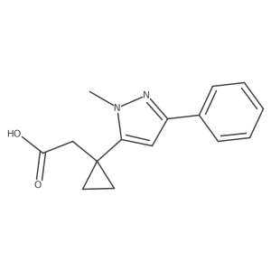 2-[1-(1-methyl-3-phenyl-1H-pyrazol-5-yl)cyclopropyl]acetic acid Structure
