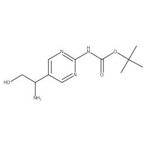 tert-butyl N-[5-(1-amino-2-hydroxyethyl)pyrimidin-2-yl]carbamate Structure