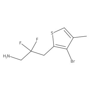 3-(3-Bromo-4-methylthiophen-2-yl)-2,2-difluoropropan-1-amine Structure