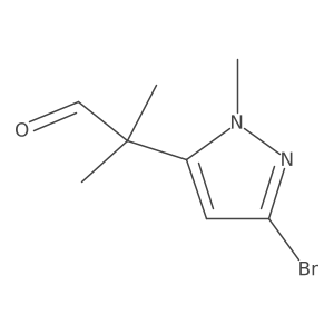 2-(3-bromo-1-methyl-1H-pyrazol-5-yl)-2-methylpropanal结构式