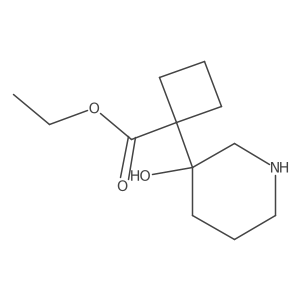 Ethyl 1-(3-hydroxypiperidin-3-yl)cyclobutane-1-carboxylate结构式