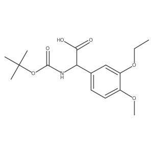 (2S)-2-((Tert-butoxycarbonyl)amino)-2-(3-ethoxy-4-methoxyphenyl)acetic acid结构式