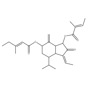 (1Z,3S,3aR,5R,7S,7aS)-1-Ethylideneoctahydro-4-methylene-7-(1-methylethyl)-3-[[(2Z)-2-methyl-1-oxo-2-buten-1-yl]oxy]-2-oxo-1H-inden-5-yl (2E)-3-methyl-2-pentenoate Structure