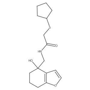 2-(cyclopentylsulfanyl)-N-[(4-hydroxy-4,5,6,7-tetrahydro-1-benzofuran-4-yl)methyl]acetamide Structure