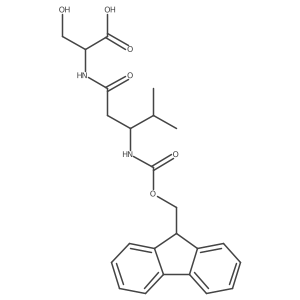 (2R)-2-[3-({[(9H-fluoren-9-yl)methoxy]carbonyl}amino)-4-methylpentanamido]-3-hydroxypropanoic acid Structure