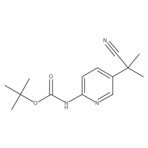 tert-butyl N-[5-(1-cyano-1-methylethyl)pyridin-2-yl]carbamate Structure