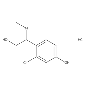 3-Chloro-4-[(1R)-2-hydroxy-1-(methylamino)ethyl]phenol hydrochloride结构式