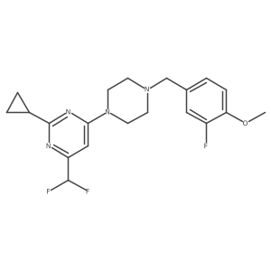 2-Cyclopropyl-4-(difluoromethyl)-6-{4-[(3-fluoro-4-methoxyphenyl)methyl]piperazin-1-yl}pyrimidine结构式