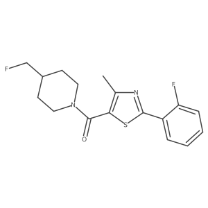 4-(Fluoromethyl)-1-[2-(2-fluorophenyl)-4-methyl-1,3-thiazole-5-carbonyl]piperidine Structure