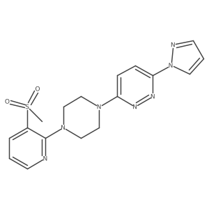 3-[4-(3-methanesulfonylpyridin-2-yl)piperazin-1-yl]-6-(1H-pyrazol-1-yl)pyridazine Structure