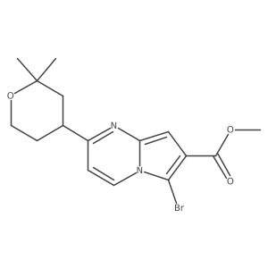 Methyl 6-bromo-2-(tetrahydro-2,2-dimethyl-2H-pyran-4-yl)pyrrolo[1,2-a]pyrimidine-7-carboxylate结构式