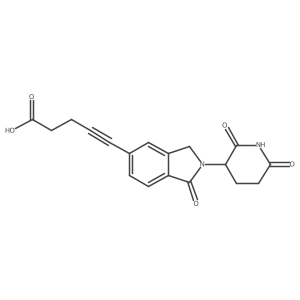 5-[2-(2,6-Dioxo-3-piperidyl)-1-oxo-isoindolin-5-yl]pent-4-ynoic acid结构式