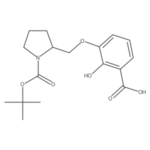 3-(1-Tert-butoxycarbonyl pyrrolidin-2-ylmethoxy)-2-hydroxy benzoic acid Structure