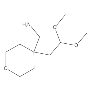 1-[4-(2,2-Dimethoxyethyl)oxan-4-yl]methanamine结构式