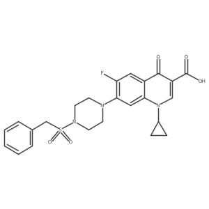 1-Cyclopropyl-6-fluoro-4-oxo-7-(4-phenylmethanesulfonylpiperazin-1-yl)-1,4-dihydroquinoline-3-carboxylic acid Structure