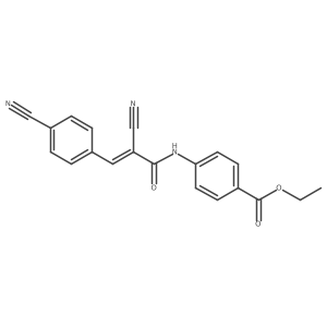 Ethyl 4-[2-cyano-3-(4-cyanophenyl)prop-2-enamido]benzoate Structure