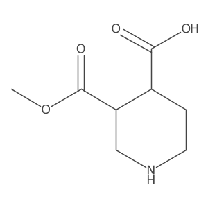 rac-(3R,4R)-3-(methoxycarbonyl)piperidine-4-carboxylic acid Structure