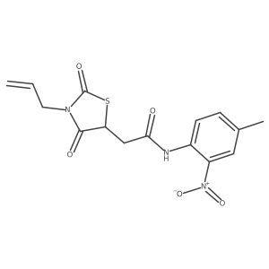 2-[2,4-dioxo-3-(prop-2-en-1-yl)-1,3-thiazolidin-5-yl]-N-(4-methyl-2-nitrophenyl)acetamide Structure