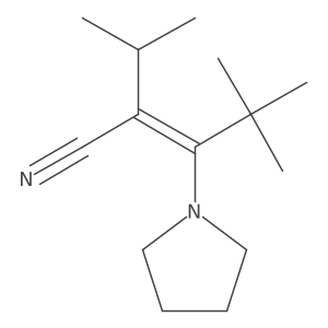 4,4-Dimethyl-2-(1-methylethyl)-3-(1-pyrrolidinyl)-2-pentenenitrile结构式