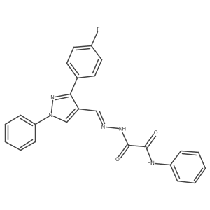 2-(2-((3-(4-Fluorophenyl)-1-phenyl-1H-pyrazol-4-yl)methylene)hydrazinyl)-2-oxo-N-phenylacetamide Structure
