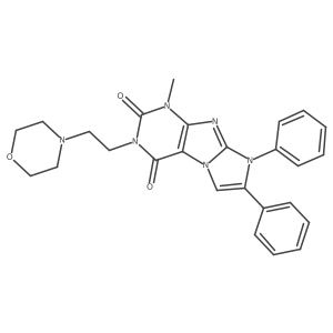 1-methyl-3-(2-morpholinoethyl)-7,8-diphenyl-1H-imidazo[2,1-f]purine-2,4(3H,8H)-dione结构式