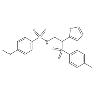 4-methoxy-N-(2-(thiophen-2-yl)-2-tosylethyl)benzenesulfonamide Structure
