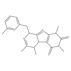 3,4,7,9-tetramethyl-1-(3-methylbenzyl)-7,9-dihydro-[1,2,4]triazino[3,4-f]purine-6,8(1H,4H)-dione结构式