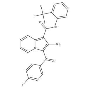2-amino-3-(4-fluorobenzoyl)-N-[2-(trifluoromethyl)phenyl]indolizine-1-carboxamide Structure