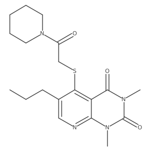 1,3-dimethyl-5-((2-oxo-2-(piperidin-1-yl)ethyl)thio)-6-propylpyrido[2,3-d]pyrimidine-2,4(1H,3H)-dione结构式