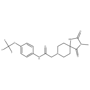 2-(3-methyl-2,4-dioxo-1,3,8-triazaspiro[4.5]decan-8-yl)-N-(4-(trifluoromethoxy)phenyl)acetamide结构式