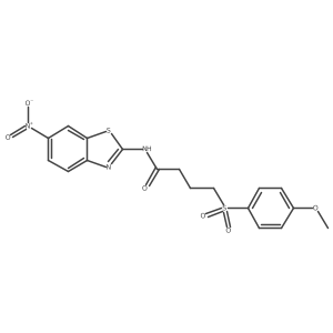 4-((4-methoxyphenyl)sulfonyl)-N-(6-nitrobenzo[d]thiazol-2-yl)butanamide结构式