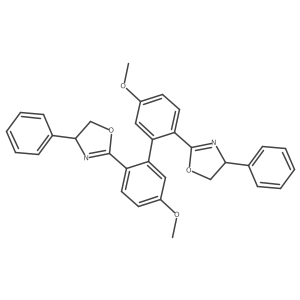 (4S,4'S)-2,2'-(5,5'-Dimethoxy-[1,1'-biphenyl]-2,2'-diyl)bis(4-phenyl-4,5-dihydrooxazole) Structure
