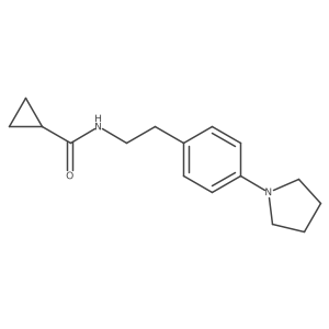 N-(4-(pyrrolidin-1-yl)phenethyl)cyclopropanecarboxamide结构式