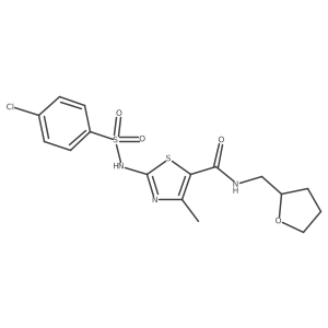 5-Thiazolecarboxamide, 2-[[(4-chlorophenyl)sulfonyl]amino]-4-methyl-N-[(tetrahydro-2-furanyl)methyl]-结构式
