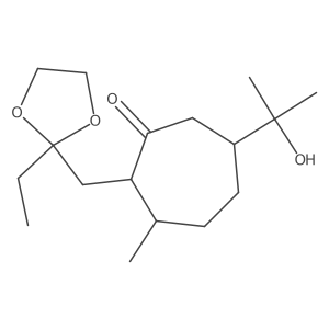 2-[(2-Ethyl-1,3-dioxolan-2-yl)methyl]-6-(1-hydroxy-1-methylethyl)-3-methylcycloheptanone结构式
