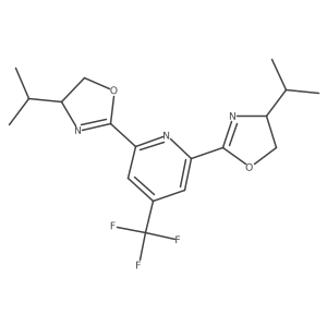 (4S,4'S)-2,2'-(4-(Trifluoromethyl)pyridine-2,6-diyl)bis(4-isopropyl-4,5-dihydrooxazole) Structure