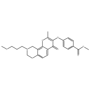 Methyl 4-((9-(3-methoxypropyl)-2-methyl-4-oxo-4,8,9,10-tetrahydrochromeno[8,7-e][1,3]oxazin-3-yl)oxy)benzoate Structure