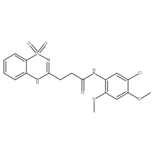 N-(5-chloro-2,4-dimethoxyphenyl)-3-(1,1-dioxido-2H-1,2,4-benzothiadiazin-3-yl)propanamide结构式