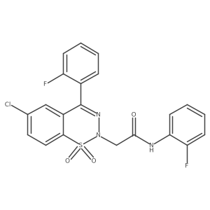 2-[6-chloro-4-(2-fluorophenyl)-1,1-dioxido-2H-1,2,3-benzothiadiazin-2-yl]-N-(2-fluorophenyl)acetamide结构式
