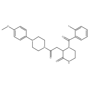 4-[(2-Fluorophenyl)carbonyl]-3-{2-[4-(4-methoxyphenyl)piperazin-1-yl]-2-oxoethyl}piperazin-2-one Structure