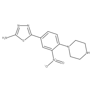 5-[3-Nitro-4-(1-piperazinyl)phenyl]-1,3,4-thiadiazol-2-amine结构式