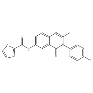 Cc1nc2ccc(NC(=O)c3ccco3)cc2c(=O)n1-c1ccc(F)cc1结构式