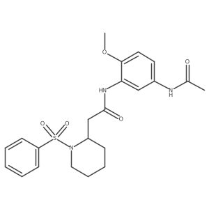 N-(5-acetamido-2-methoxyphenyl)-2-(1-(phenylsulfonyl)piperidin-2-yl)acetamide Structure