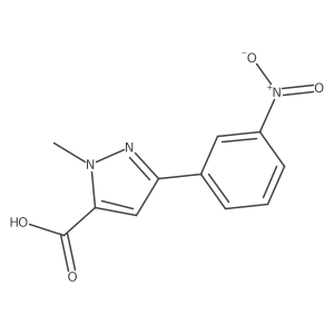 2-Methyl-5-(3-nitrophenyl)pyrazole-3-carboxylic acid结构式