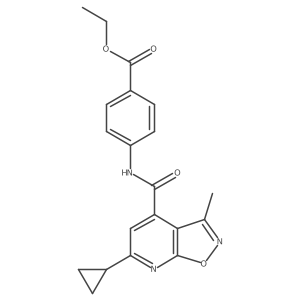 Ethyl 4-{[(6-cyclopropyl-3-methyl[1,2]oxazolo[5,4-b]pyridin-4-yl)carbonyl]amino}benzoate Structure