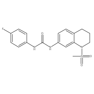 1-(4-Fluorophenyl)-3-(1-(methylsulfonyl)-1,2,3,4-tetrahydroquinolin-7-yl)urea结构式