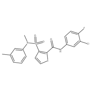 N-(3-chloro-4-fluorophenyl)-3-[methyl(3-methylphenyl)sulfamoyl]thiophene-2-carboxamide结构式