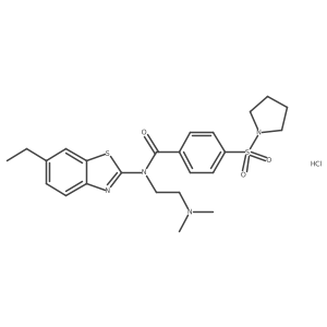 N-(2-(dimethylamino)ethyl)-N-(6-ethylbenzo[d]thiazol-2-yl)-4-(pyrrolidin-1-ylsulfonyl)benzamide hydrochloride Structure